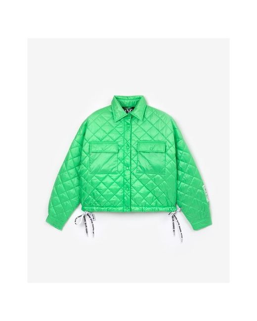 Gulliver Куртка укороченная стеганая из плащовки зеленая для размер M мод. 123GLVRGAC4101