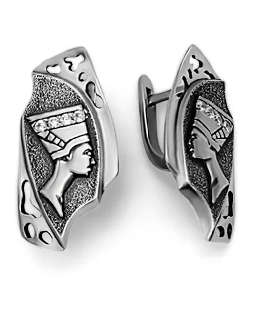 Юмила Серьги серебряные серебро 925 пробы ювелирное украшение Египет крупные необычные модные вечерние сережки