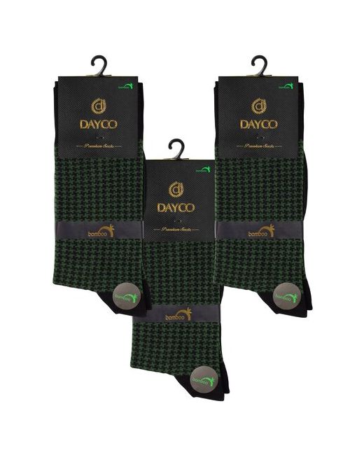 Dayco Носки комплект носков 3 пары бамбук зеленые рисунок Гусиная лапка тёплые р. 41-45
