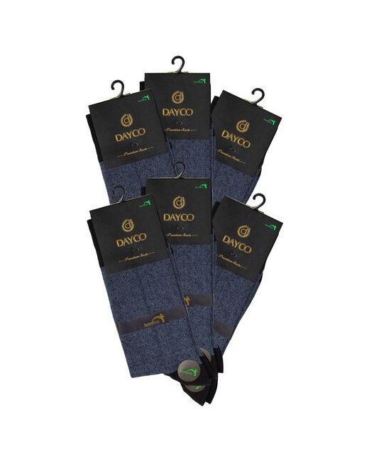 Dayco Носки комплект носков 6 пар бамбук синие рисунок Точки в крапинку тёплые р. 41-45