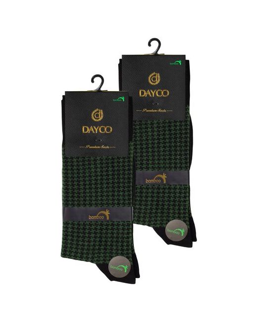 Dayco Носки комплект носков 2 пары бамбук зеленые рисунок Гусиная лапка тёплые р. 41-45