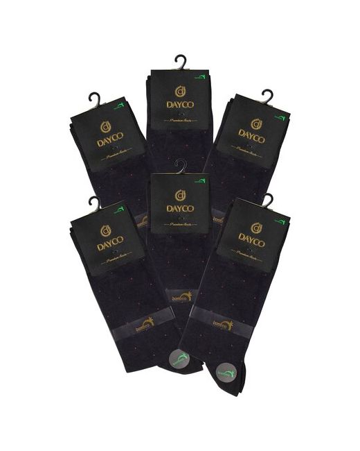Dayco Носки комплект носков 6 пар бамбук черные рисунок Точки в крапинку тёплые под костюм р. 41-45