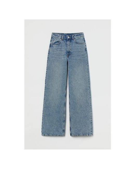 H & M Широкие высокие джинсы светло 48