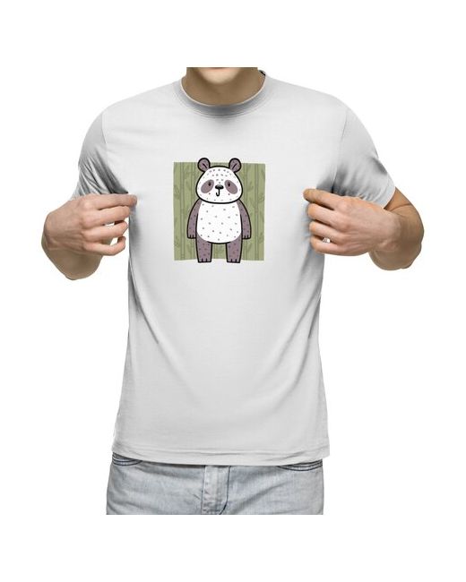 US Basic футболка Милая панда на фоне бамбука. Подарок любителю панд 2XL