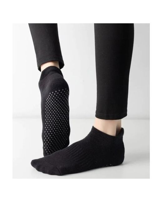 Ivalga Носки для йоги спортивные носки антискользящие высокие черные