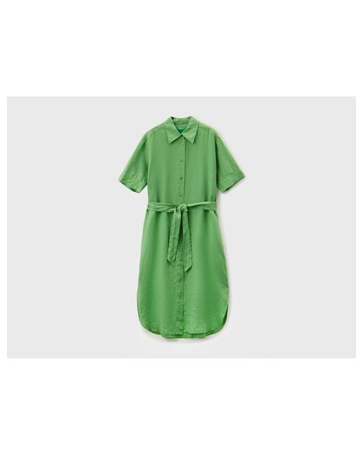 United Colors Of Benetton Платье рубашка из 100 льна с пояслм для 23P-4AGHDV039-2K7-L