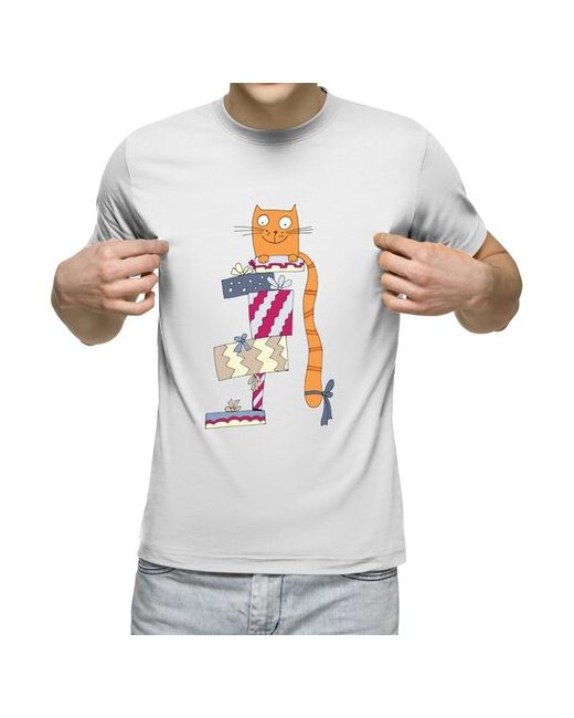 US Basic футболка Рыжий котик с подарками S