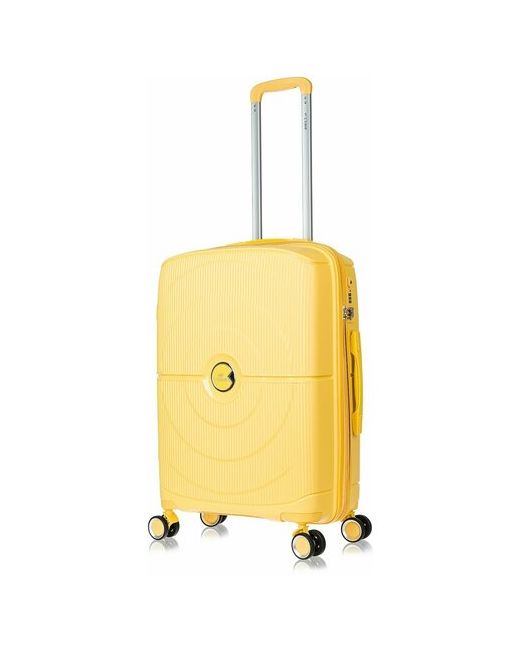 L'Case Чемодан на колесах ручная кладь Lcase Doha. Маленький полипропилен 54 см 37 л. Дорожный чемодан колесиках для путешествий и поездок.