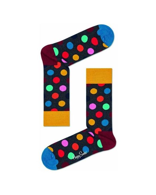 Happy Socks Черные носки Big Dot Sock в цветной горох