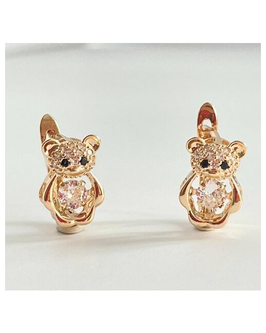 Fabula Jewelry Серьги Мишки с цирконом