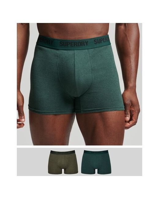 Superdry Нижнее белье BOXER MULTI DOUBLE PACK Пол Olive/Enamel Размер 2XL