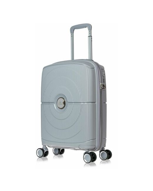 L'Case Чемодан на колесах ручная кладь Lcase Doha. Маленький полипропилен 54 см 37 л. Дорожный чемодан колесиках для путешествий и поездок.