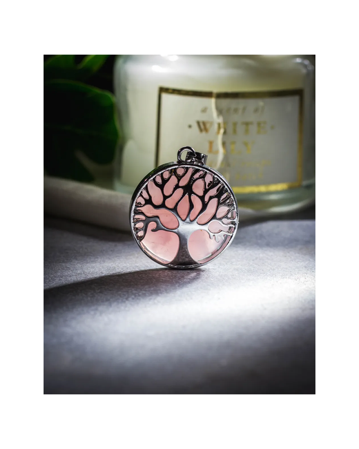 Роскошь золота Кулон Подвеска бижутерная Розовый Кварц натуральный камень подарок девушке женщине на 8 марта