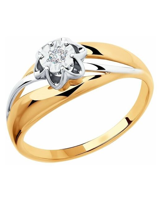 Diamant Кольцо из комбинированного золота с бриллиантом 51-210-00025-1