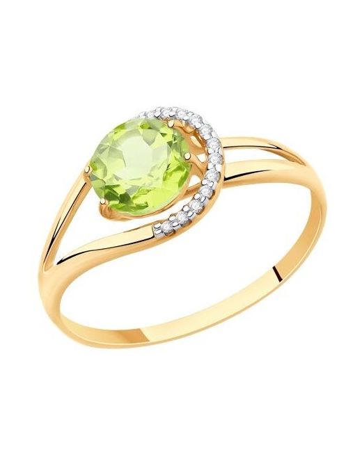 Diamant Кольцо из золота с хризолитом и фианитами 51-310-00220-4 18