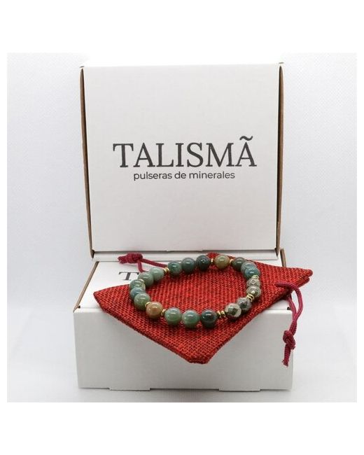 Talismã LADY GREEN браслет из натуральной яшмы и пирита
