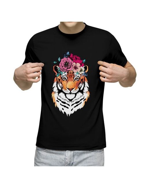 US Basic футболка Тигрица в цветочном венке S