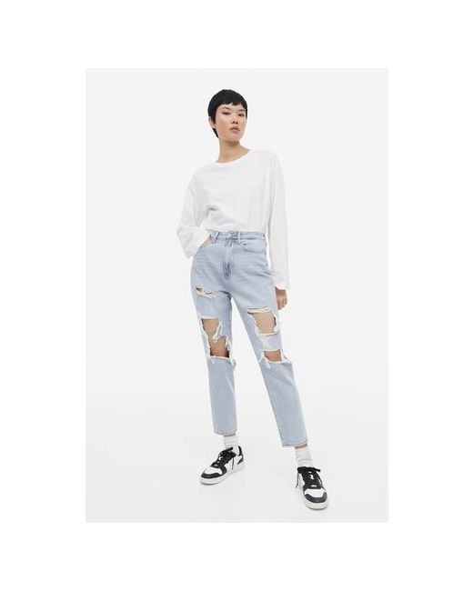 H & M Ультравысокие джинсы Mom Comfort светло-/разноцветный 38