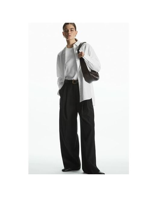 Cos Элегантные шерстяные брюки С широкими штангами 38