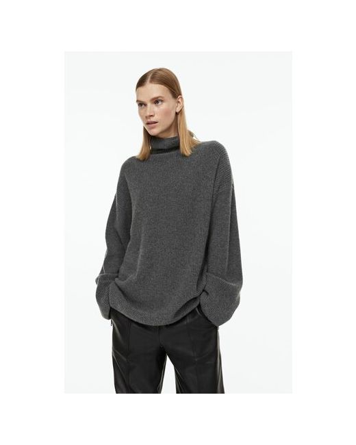 H & M Кашемировый свитер с высоким воротником в рубчик темно XS