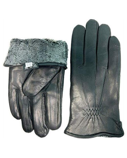 Ком Бат Перчатки кожаные черные уставные армейские зимние складки 12
