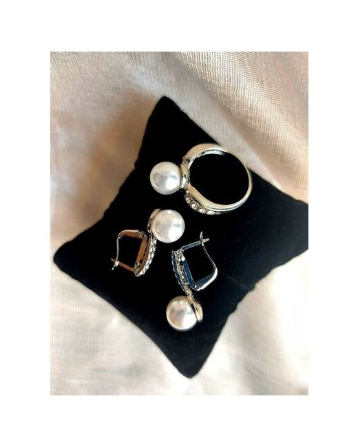 Sharman Комплект серьги и кольцо Жемчужины 18 размер серебро