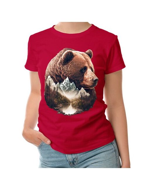 Roly футболка Портрет медведя в технике двойной экспозиции XL