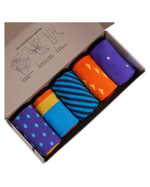 Нева-Сокс Набор из 5 пар мужских носков микс Апельсиновый фреш V2.0 размер 31 45-47