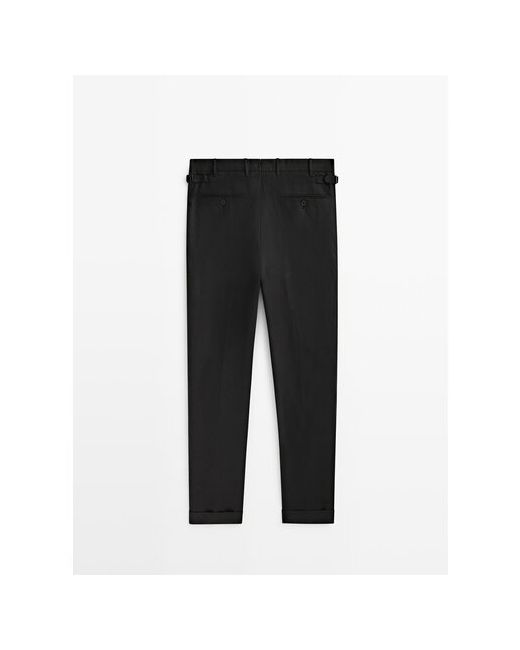Massimo Dutti Черные льняные брюки от костюма