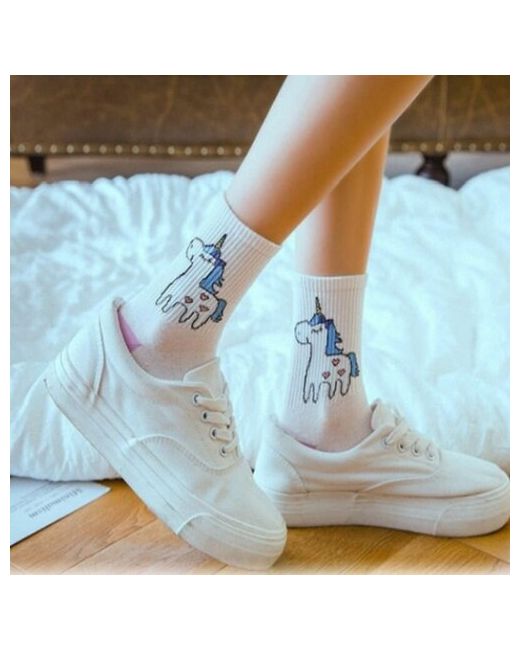 Sova Дизайнерские длинные носки с принтом Единорог