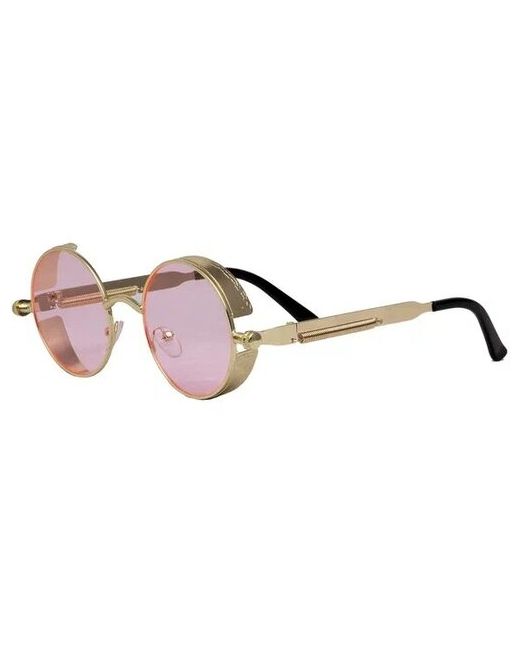 Medov Солнцезащитные очки винтажные металлические круглые rose gold унисекс