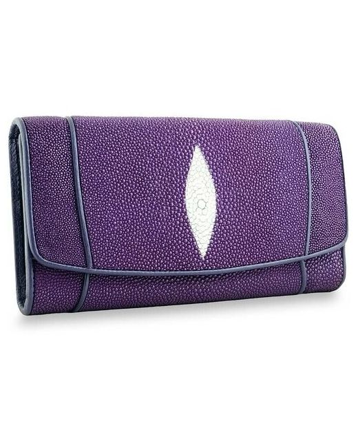 Exotic Leather Большой кошелек из кожи ската Purple