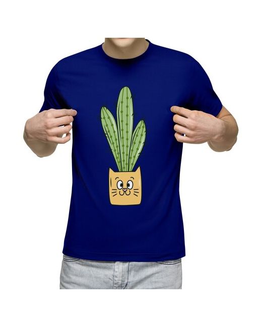 US Basic Мужская футболка кактус и кот 2XL