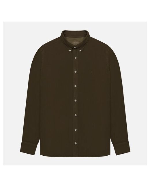 Hackett рубашка Garment Dyed Linen B Slim Fit оливковый Размер S