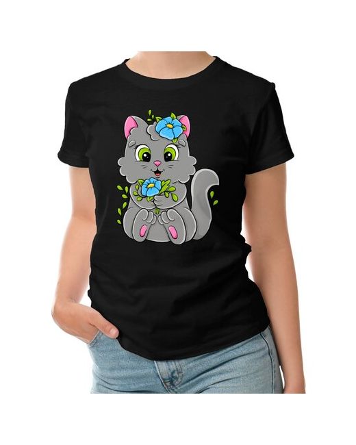 Roly футболка Котик с цветами M