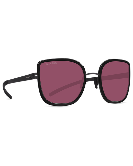Gresso Титановые солнцезащитные очки Barbara бабочка фотохромные кант черный