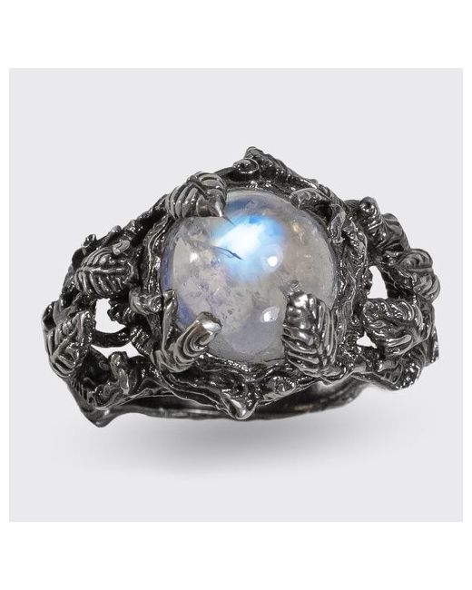 8jewel Серебряное кольцо с лунным камнем веточка Тайга