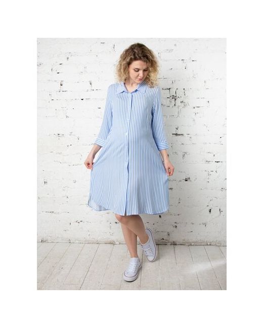 Мамуля Красотуля Летнее платье для будущих мам Аделина Light голубая полоса 46-48