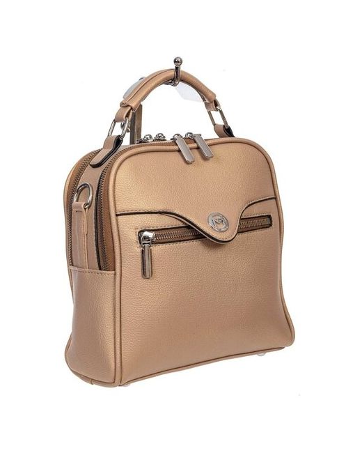 Carry bell leather Рюкзачок-трансформер из эко-кожи бронзового цвета