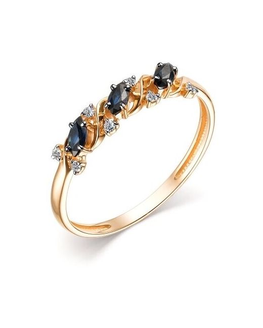 Алькор Золотое кольцо с сапфиром и бриллиантом 15263-102 размер 18