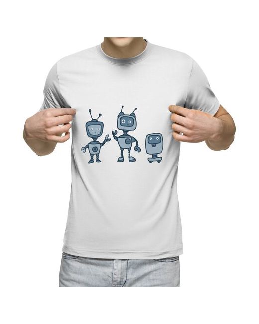 US Basic футболка роботы компания дудл серого цвета XL