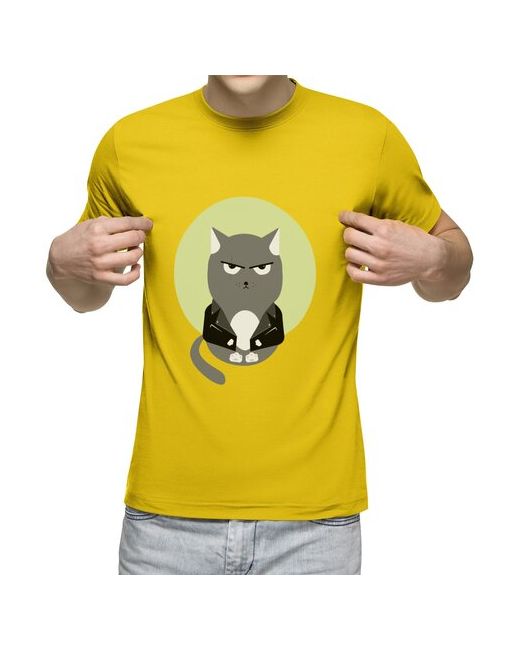 US Basic Мужская футболка Злой кот S темно-