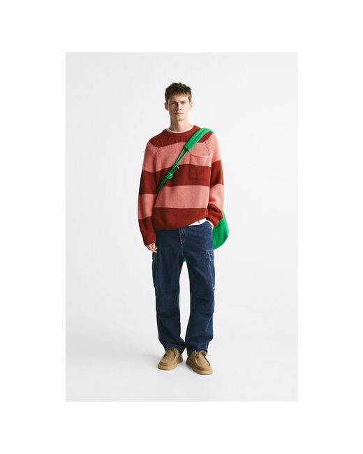 Zara Текстурный свитер с полосками