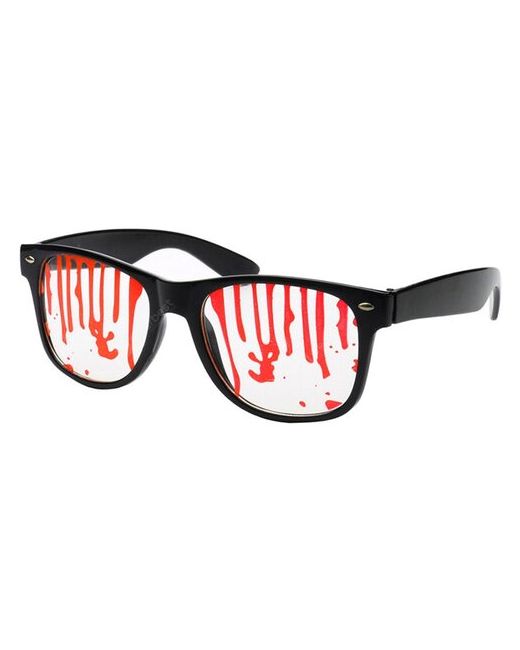 Веселуха Карнавальные очки на Хэллоуин Черная оправа с пятнами крови