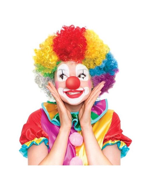 Веселуха Карнавальный праздничный парик из искусственного волоса Riota Клоунский пышный разноцветный