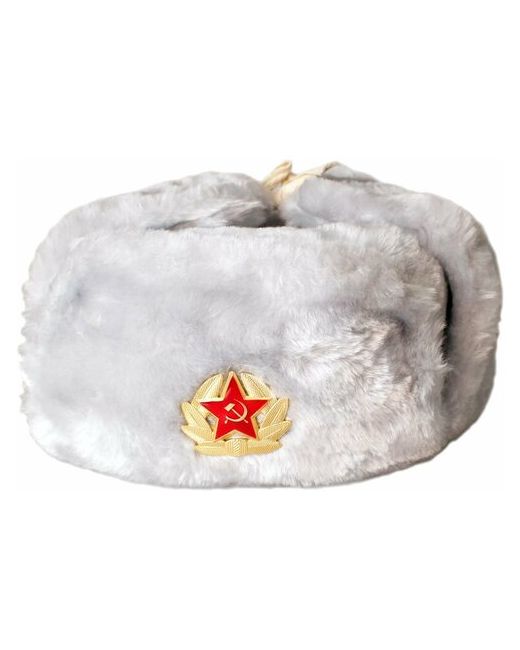Подарки Сувенирная шапка-ушанка серебристого цвета 58 размер