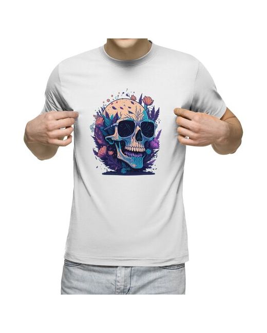 US Basic футболка Улыбающийся череп с цветами XL