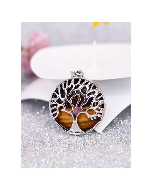 Роскошь золота Кулон Подвеска бижутерная Тигровый Глаз натуральный камень подарок девушке женщине на 8 марта
