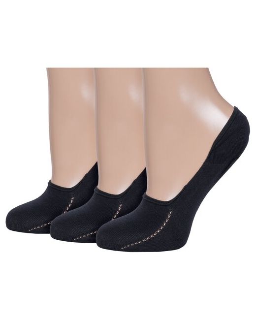 Брестские Комплект из 3 пар женских носков БЧК рис. 000 черные размер 23