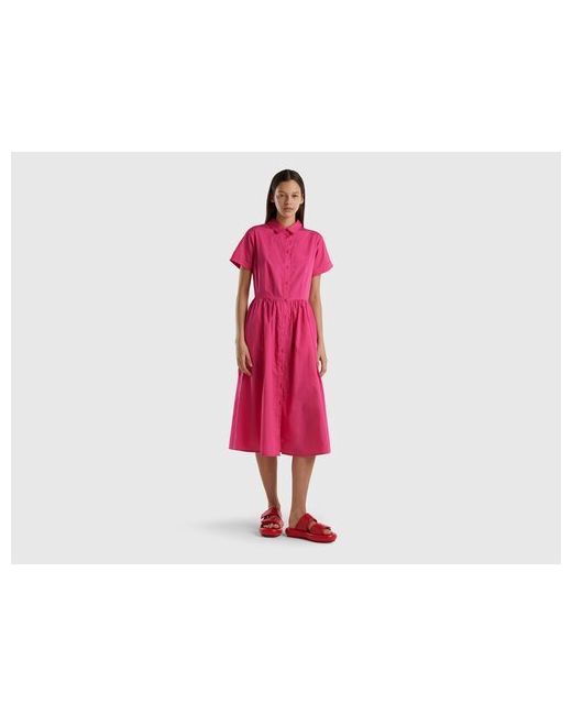 United Colors Of Benetton Платье рубашка с коротким рукавом и поясом для 23P-4EW7DV04U-3L3-M